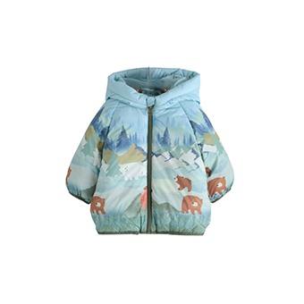 Γαλάζιο μπουφάν με τύπωμα